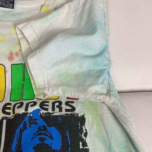 Vintage 90's Red Hot Chili Peppers Tie Dye T Shirt Size M E - Picture 8 of 9